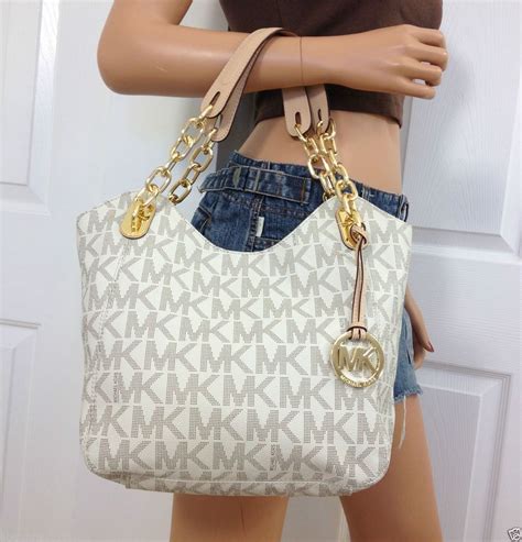 Michael michael kors lilly medium tote vanilla 